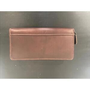 Brown Leather Wallet Five Compartments